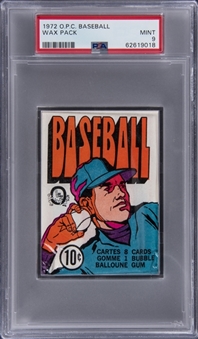 1972 O-Pee-Chee Baseball Unopened 10-Cent Wax Pack – PSA MINT 9 